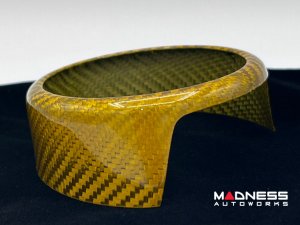 Alfa Romeo Giulia Front Emblem Frame Cover - Carbon Fiber - Yellow Candy